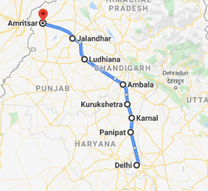 delhi-amritsar-distance-01 - Savaari Blog