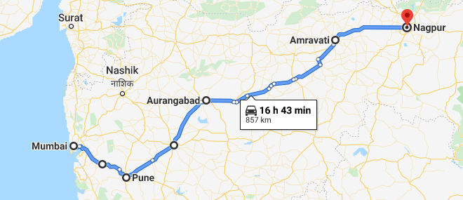 Mumbai to Nagpur highway