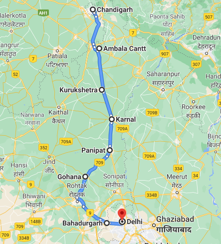 Chandigarh to Delhi by Road – Distance, Time and Useful Travel Information