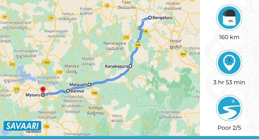 Bangalore to Mysore via NH948