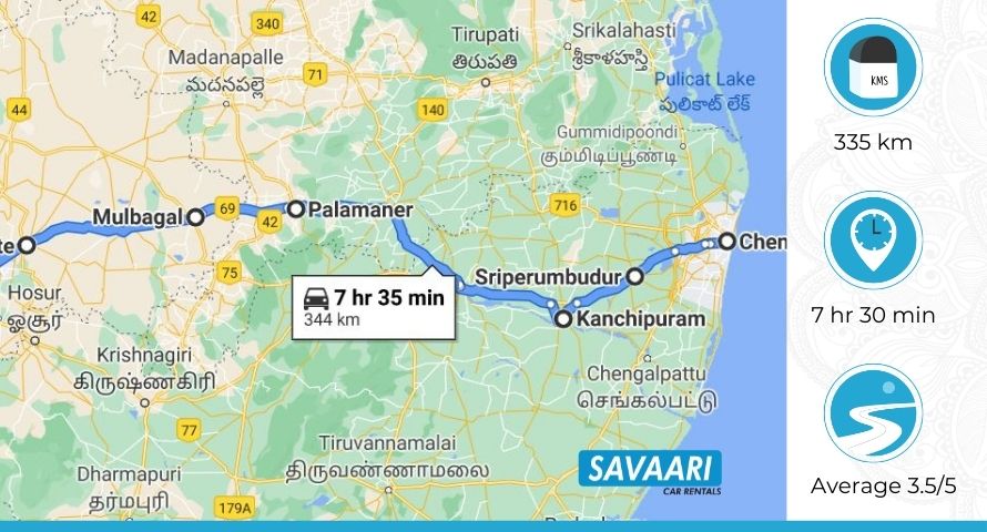 Chennai Bangalore Route2 