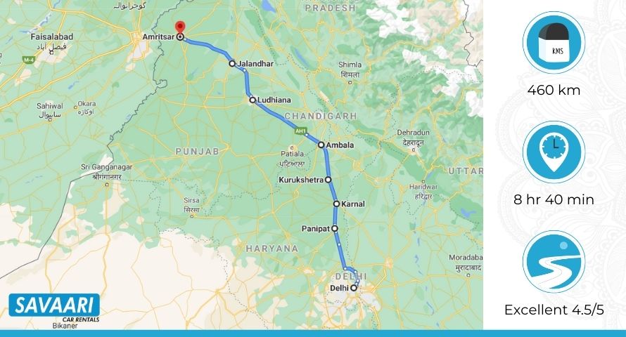 Delhi-to-amritsar-route1
