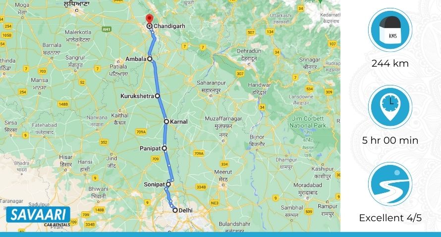 Delhi to Chandigarh by Road – Distance, Time & Useful Travel Information