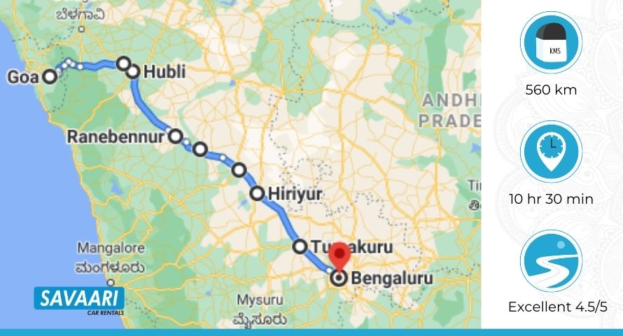 Goa to Bangalore Via NH48