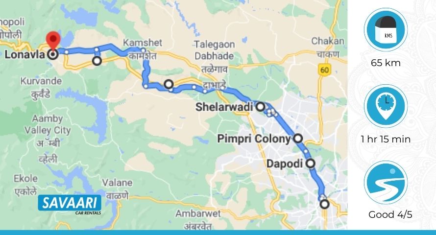Pune to Lonavala Road Map 02