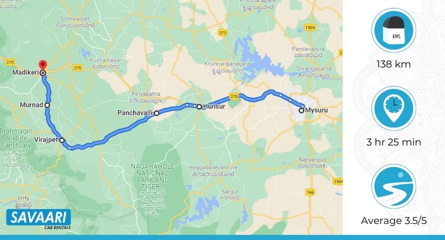 mysore to coorg road trip