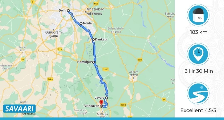 Delhi to Vrindavan via Taj Express Highway or Yamuna Expressway 