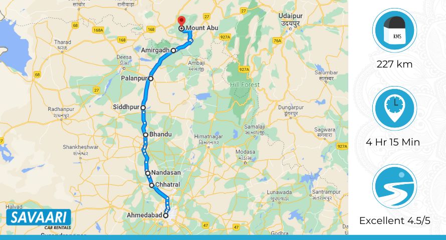 Ahmedabad to Mount Abu via Ahmedabad-Palanpur Highway