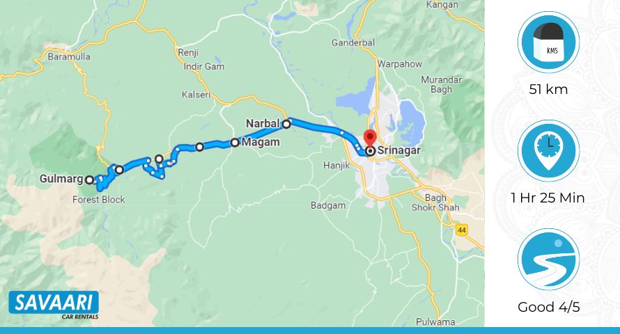 gulmarg-srinagar-route1