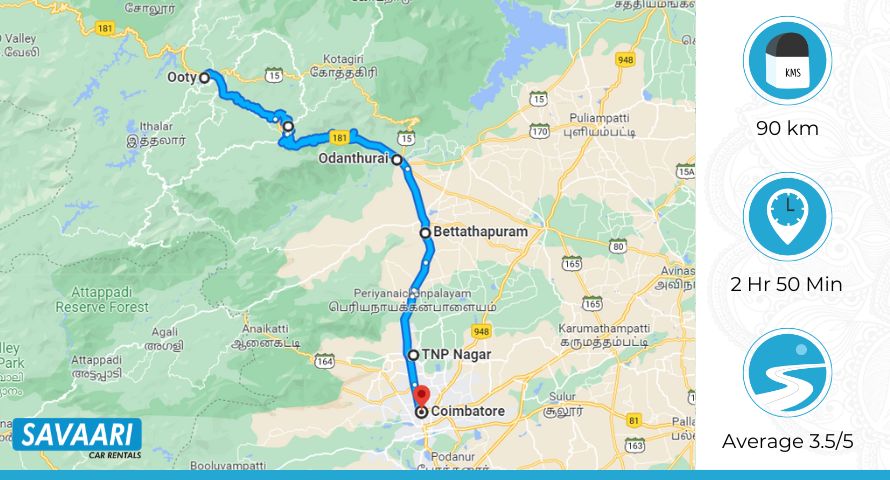ooty-to-coimbatore-route1