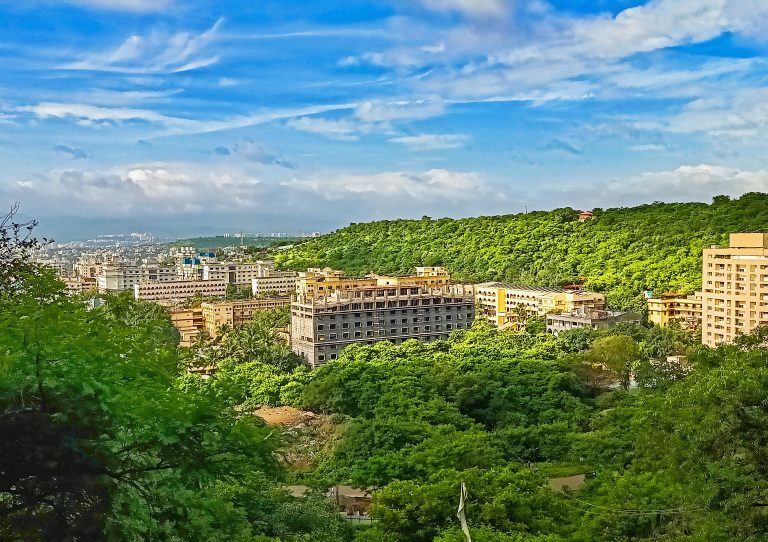 An aerial view of Pune