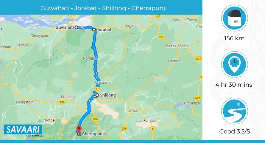 Guwahati-Cherrapunji-route2