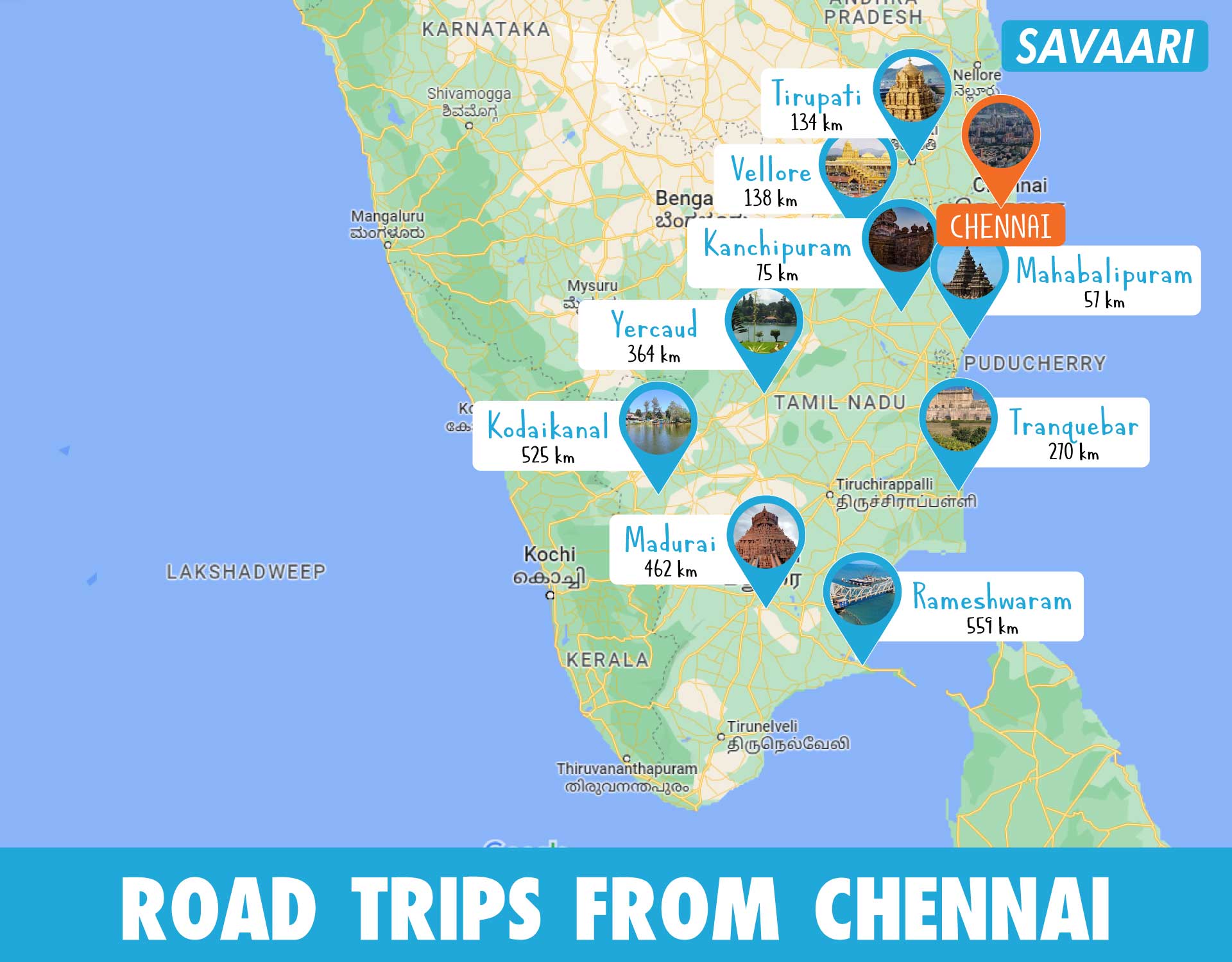 chennai tourist place map