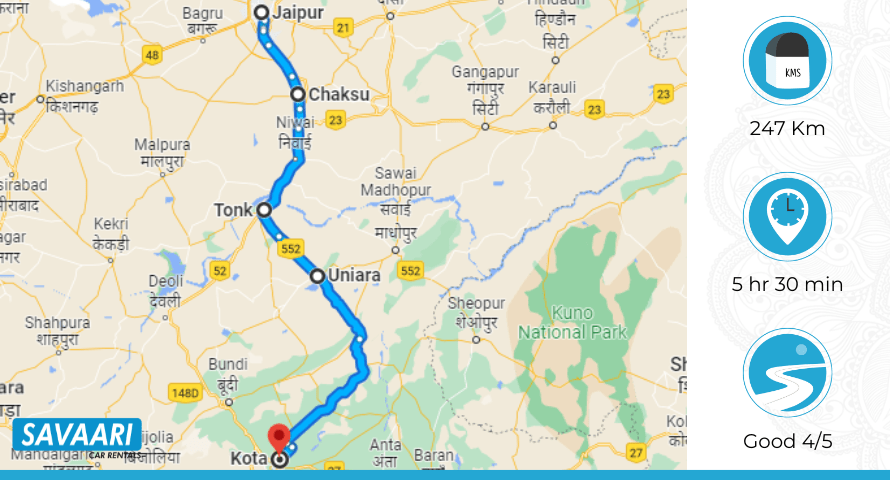 Jaipur to Kota via Lalsot - Kota Mega Highway
